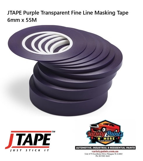 JTAPE Purple Transparent Fine Line Tape 6mm x 55M