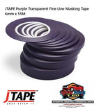 JTAPE Purple Transparent Fine Line Tape 6mm x 55M