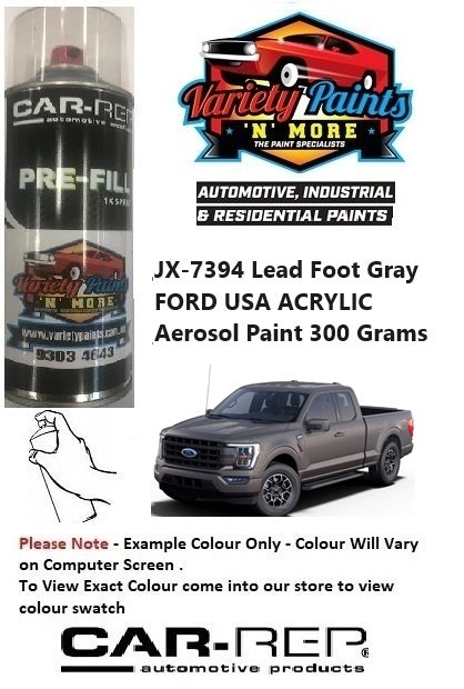 JX-7394 Lead Foot Gray FORD USA ACRYLIC Aerosol Paint 300 Grams