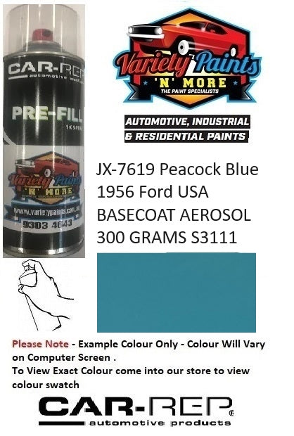 JX-7619 Peacock Blue 1956 Ford USA BASECOAT AEROSOL 300 GRAMS S3111