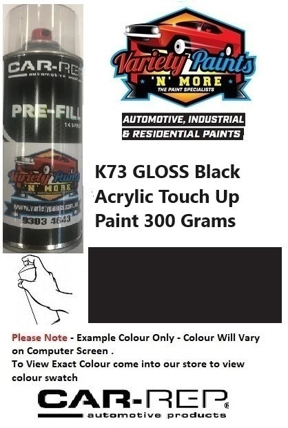 K73 GLOSS Black Acrylic Touch Up Paint 300 Grams 6IS 59A