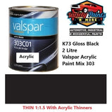 K73 Gloss Black 2 Litre Valspar Acrylic Paint Mix 303