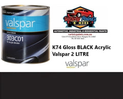 K74 Gloss Black 2 Litre Valspar Acrylic Paint Mix 303