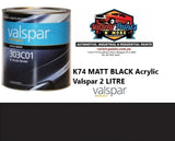 K74 Valspar Matt Black Acrylic 2 Litres