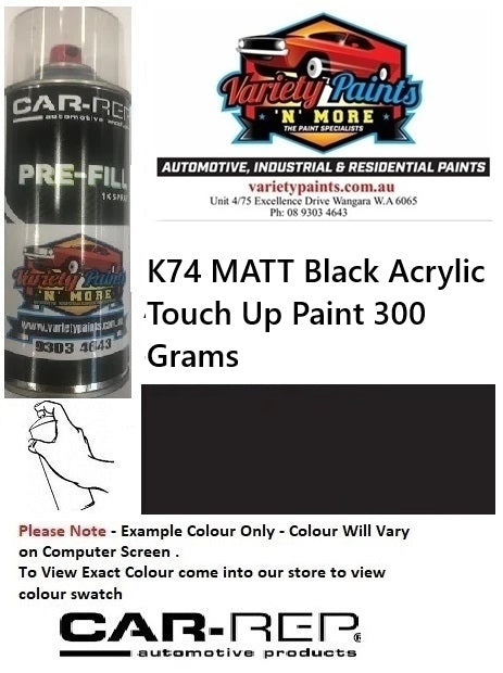 K74 Matt Black Acrylic Touch Up Paint 300 Grams  1IS 90A