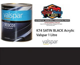 K74 SATIN BLACK Acrylic Valspar 1 Litre