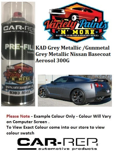 KAD Grey Metallic /Gunmetal Grey Metallic Nissan Basecoat Aerosol 300G