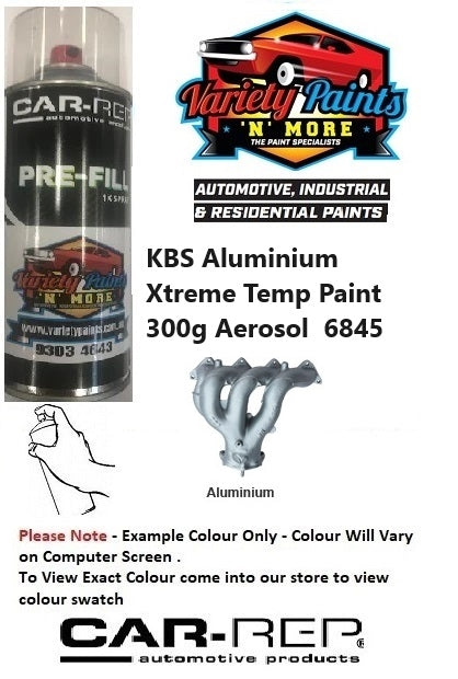KBS Aluminium Xtreme Temp Paint 300g Aerosol  6845 ** See Notes