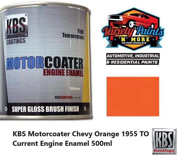KBS Motorcoater Chevy Orange 1955 TO Current Engine Enamel 500ml
