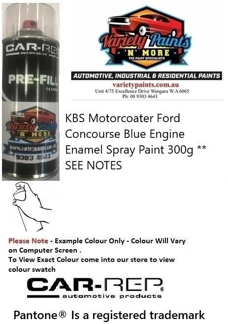 KBS Motorcoater Ford Concourse Blue Engine Enamel Spray Paint 300g ** SEE NOTES