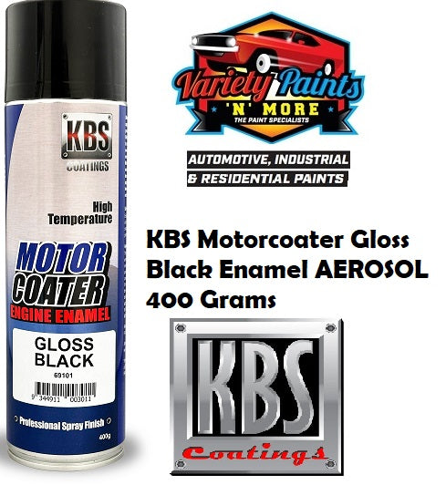 KBS Motorcoater Gloss Black Enamel AEROSOL 400 Grams