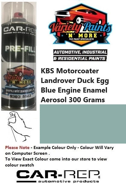 KBS Motorcoater Landrover Duck Egg Blue Engine Enamel Aerosol 300 Grams ** SEE NOTES