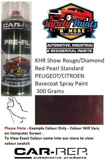 KHR Show Rouge/Diamond Red Pearl Standard PEUGEOT/CITROEN Basecoat Spray Paint 300 Grams