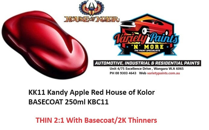 KK11 Kandy Apple Red House of Kolor BASECOAT 250ml KBC11
