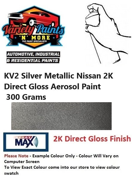 KV2 Silver Metallic Nissan 2K Direct Gloss Aerosol Paint 300 Grams