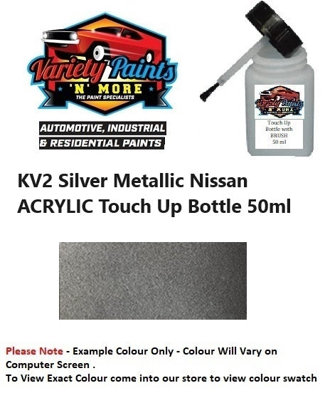 KV2 Silver Metallic Nissan ACRYLIC Touch Up Bottle 50ml