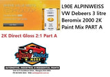 L90E ALPINWEISS VW Debeers 3 litre Beromix 2000 2K Paint Mix PART A