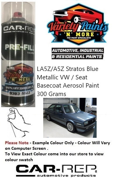 LA5Z/A5Z Stratos Blue Metallic VW / Seat Basecoat Aerosol Paint 300 Grams 18IS BU5