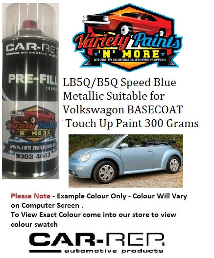 LB5Q/B5Q Speed Blue Metallic Suitable for Volkswagon BASECOAT Touch Up Paint 300 Grams