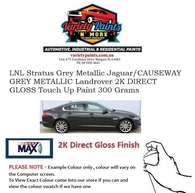 LNL Stratus Grey Metallic Jaguar/CAUSEWAY GREY METALLIC Landrover 2K DIRECT GLOSS Touch Up Paint 300 Grams