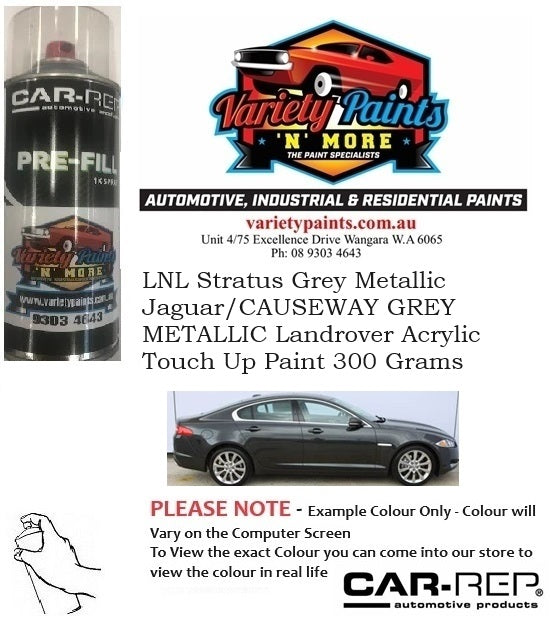 LNL Stratus Grey Metallic Jaguar/CAUSEWAY GREY METALLIC Landrover ACRYLIC Touch Up Paint 300 Grams