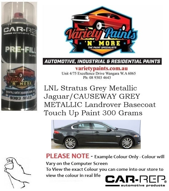 LNL Stratus Grey Metallic Jaguar/CAUSEWAY GREY METALLIC Landrover Basecoat Touch Up Paint 300 Grams