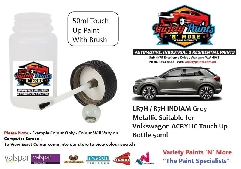 LR7H / R7H INDIAM Grey Metallic Suitable for Volkswagon ACRYLIC Touch Up Bottle 50ml