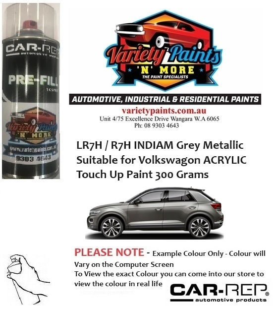 LR7H / R7H INDIAM Grey Metallic Suitable for Volkswagon ACRYLIC Touch Up Paint 300 Grams