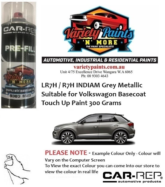 LR7H / R7H INDIAM Grey Metallic Suitable for Volkswagon BASECOAT Touch Up Paint 300 Grams