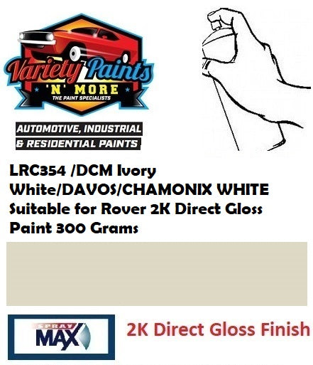 LRC354 /DCM Ivory White/DAVOS/CHAMONIX WHITE Suitable for Rover 2K Direct Gloss Paint 300 Grams