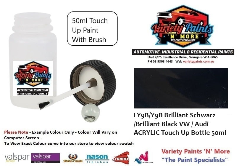 LY9B/Y9B Brilliant Schwarz /Brilliant Black VW / Audi ACRYLIC Touch Up Bottle 50ml