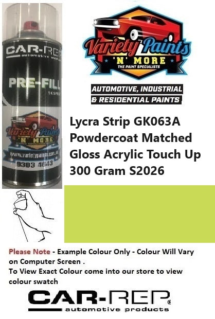 Lycra Strip GK063A Powdercoat Matched Gloss Acrylic Touch Up 300 Gram S2026 1IS 33A
