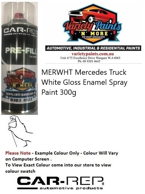 MERWHT Mercedes Truck White Gloss Enamel Spray Paint 300g 10IS B4