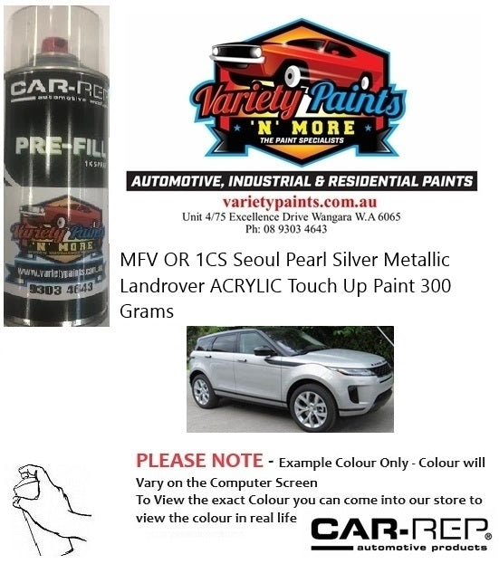 MFV OR 1CS 2340 Seoul Pearl Silver Metallic Landrover ACRYLIC Touch Up Paint 300 Grams