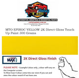 MTO EPIROC YELLOW 2K Direct Gloss Touch Up Paint 300 Grams