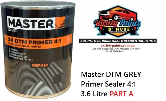 Master DTM GREY Primer Sealer 4:1 3.6 Litre PART A WET ON WET