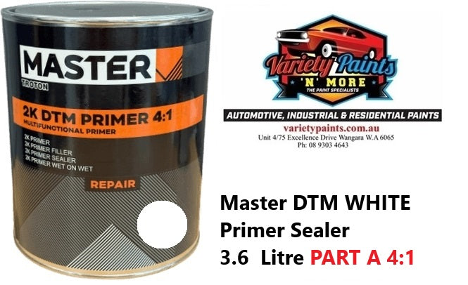 Master DTM WHITE Primer Sealer 4:1 3.6 Litre WET ON WET