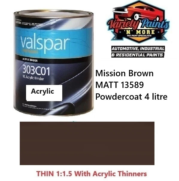 Mission Brown MATT 13589 Powdercoat 4 litre TIN