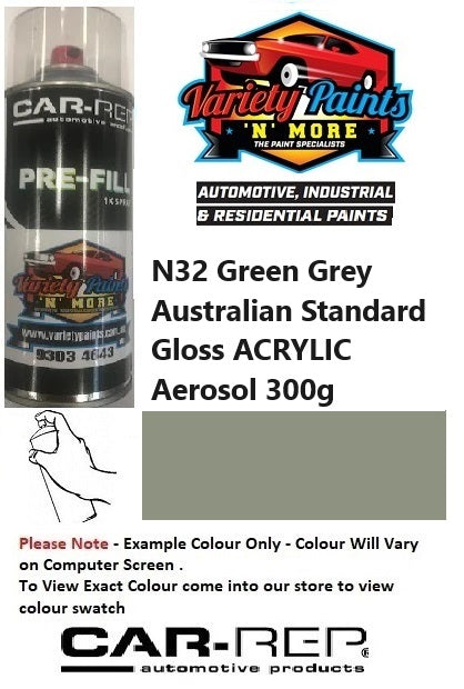 N32 Green Grey Australian Standard Gloss Acrylic Aerosol 300g