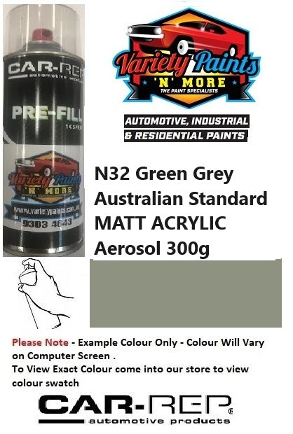 N32 Green Grey Australian Standard Matt Acrylic Aerosol 300g