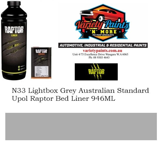 N33 Lightbox Grey Australian Standard Upol Raptor Bed Liner 946ML