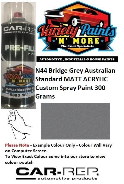 N44 Bridge Grey Australian Standard MATT ACRYLIC Custom Spray Paint 300 Grams
