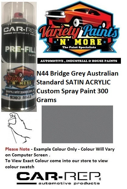 N44 Bridge Grey Australian Standard SATIN ACRYLIC Custom Spray Paint 300 Grams