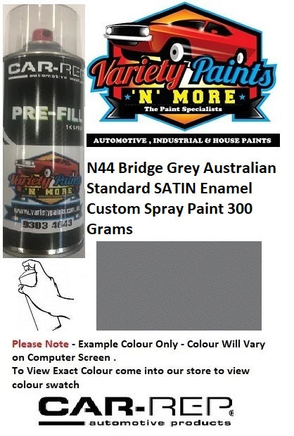 N44 Bridge Grey Australian Standard SATIN Enamel Custom Spray Paint 300 Grams