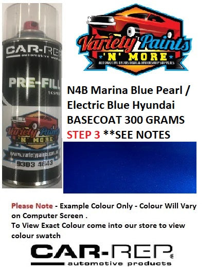 N4B Marina Blue Pearl / Electric Blue Hyundai BASECOAT 300 GRAMS STEP 3 **SEE NOTES