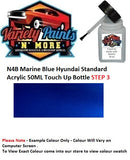 N4B Marine Blue Hyundai Standard Acrylic 50ML Touch Up Bottle STEP 3