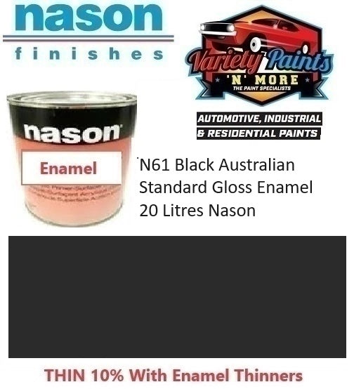 N61 Black Australian Standard Gloss Enamel 20 Litres Nason