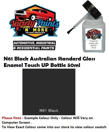 N61 Black Australian Standard Gloss Enamel Touch UP Bottle 50ml
