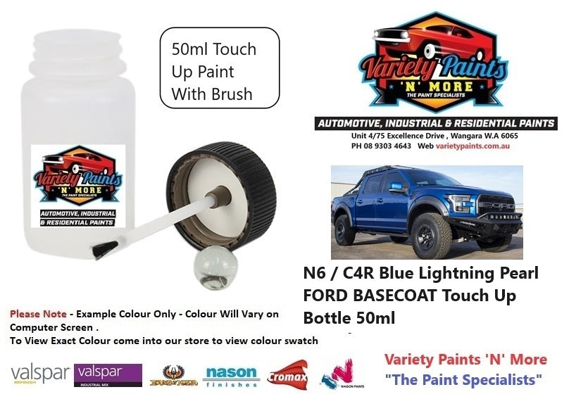 N6 / C4R Blue Lightning Pearl FORD BASECOAT Touch Up Bottle 50ml