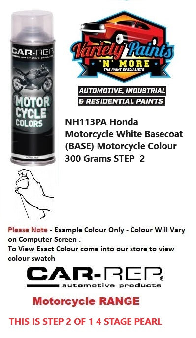 NH113PA Honda Motorcycle White Basecoat (BASE) Motorcycle Colour 300 Grams STEP  2